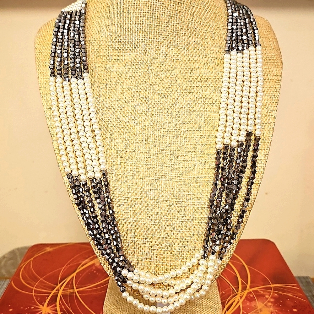 Vintage Multi-strand Faux Pearl Necklace